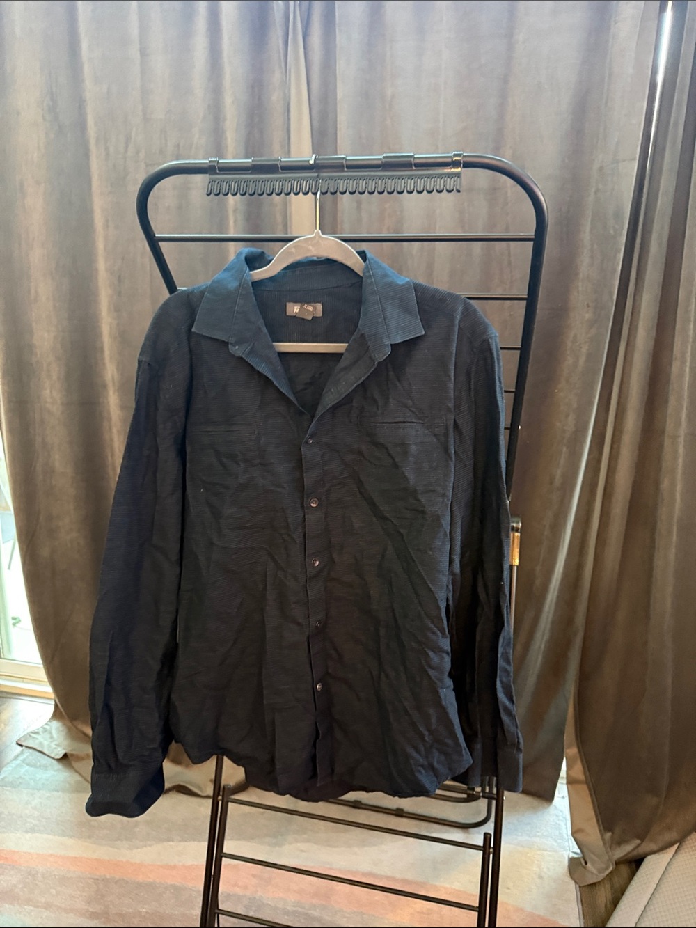 Kenneth Cole Men's Navy Long-Sleeve Button Shirt